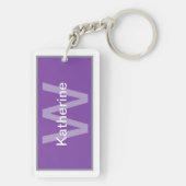 Elegant Pink, Purple, and Silver Marble Pattern キーホルダー (裏面)