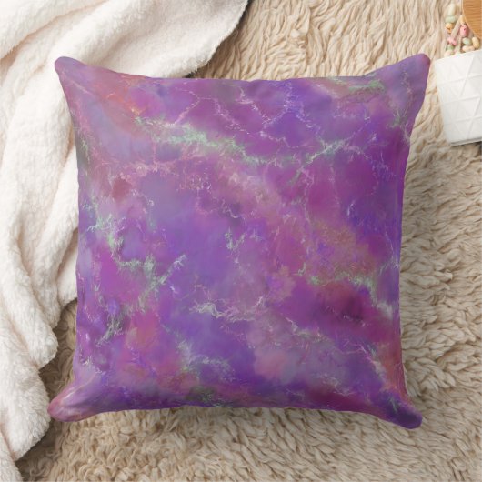Elegant Pink, Purple And Silver Marble Pattern クッション (ブランケット)