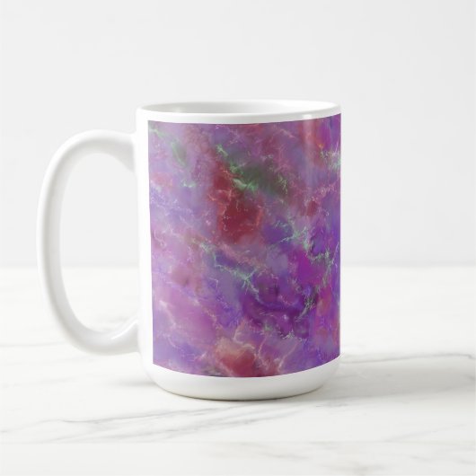 Elegant Pink, Purple and Silver Marble Pattern  コーヒーマグカップ (左)