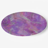 Elegant pink, purple and silver Marble Pattern ペーパープレート (アングル)