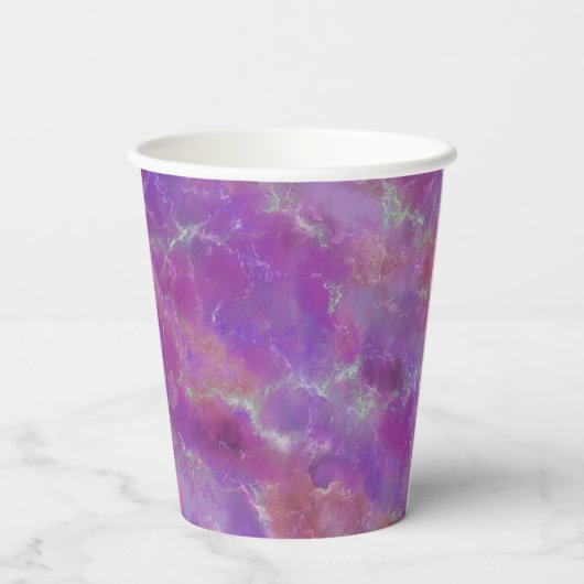 Elegant pink, purple and silver Marble Pattern 紙コップ (裏面)