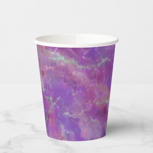 Elegant pink, purple and silver Marble Pattern 紙コップ (左)