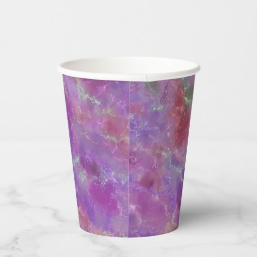 Elegant pink, purple and silver Marble Pattern 紙コップ (右)
