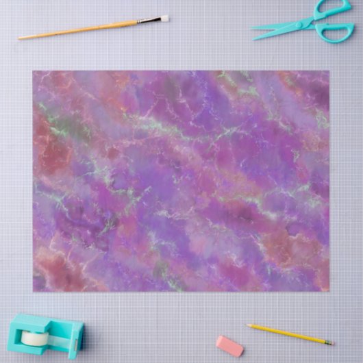 Elegant pink, purple and silver Marble Pattern 薄葉紙 (クラフト)