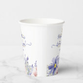 Elegant Pink Purple Floral Bat Mitzvah 紙コップ (右)