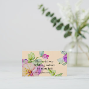Elegant pink purple watercolor floral Wedding エンクロージャーカード