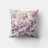 Elegant pink purple watercolor hydrangeas  アウトドアクッション (正面)