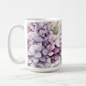Elegant pink purple watercolor hydrangeas  コーヒーマグカップ (左)