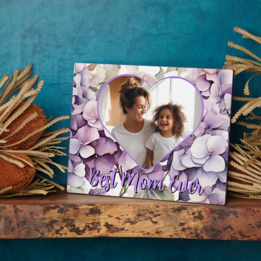 Elegant pink purple watercolor hydrangeas  フォトプラーク (側面)