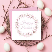 Elegant Pink Pussy Willow Easter シーズンカード
