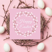 Elegant Pink Pussy Willow Easter シーズンカード