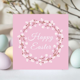 Elegant Pink Pussy Willow Easter シーズンカード