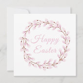 Elegant Pink Pussy Willow Easter シーズンカード (正面)
