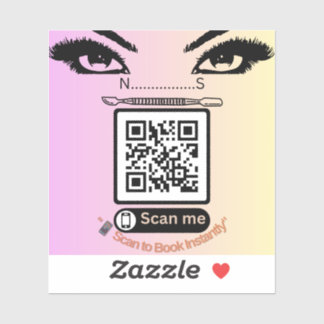 Elegant Pink QR Code Sticker – Book Now Beauty Sal シール