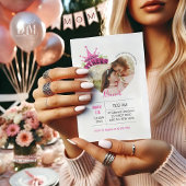 Elegant Pink Queen Crown Mothers Day Brunch Photos 招待状