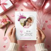 Elegant Pink Queen Crown Mothers Day Brunch Photos 招待状