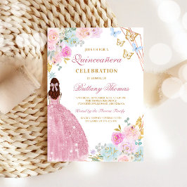 Elegant Pink Quinceañera Invitation 招待状