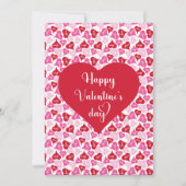 Elegant Pink Red Hearts Valentine Card for Him シーズンカード (正面)