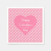 Elegant Pink Red Hearts Valentine Napkins スタンダードカクテルナプキン (正面)