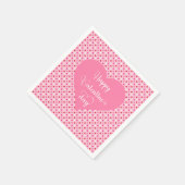 Elegant Pink Red Hearts Valentine Napkins スタンダードカクテルナプキン (角)