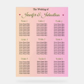 Elegant Pink Red Hearts Wedding Seating Chart アクリルサイン (正面)