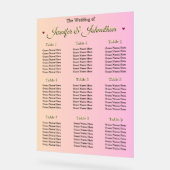 Elegant Pink Red Hearts Wedding Seating Chart アクリルサイン (傾斜)