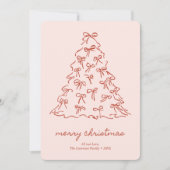 Elegant Pink & Red Merry Christmas Non-Photo シーズンカード (正面)