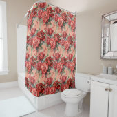 Elegant Pink Red Roses Shower Curtain シャワーカーテン (インサイチュ)