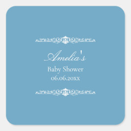 Elegant Pink Regency Style Baby Shower  スクエアシール
