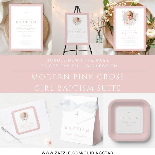 Elegant Pink Religious Cross Girl God Bless 横断幕