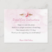 Elegant Pink Rolling Pin Bread Care Instructions サンキューカード (正面)