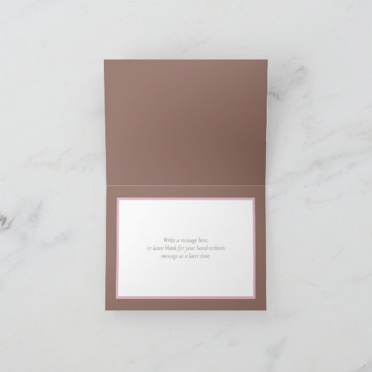 Elegant Pink Rose Botanical Color Congratulations カード (内部)