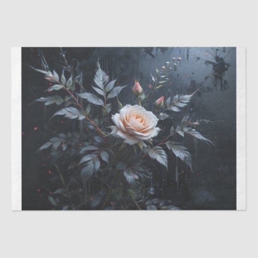 Elegant Pink Rose Decoupage 薄葉紙 (正面)