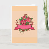 Elegant Pink Rose Floral Bouquet カード (正面)