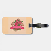 Elegant Pink Rose Floral Bouquet ラゲッジタグ (裏面横)