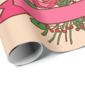 Elegant Pink Rose Floral Bouquet ラッピングペーパー (ロールコーナー)