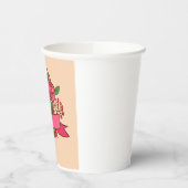 Elegant Pink Rose Floral Bouquet 紙コップ (左)