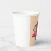 Elegant Pink Rose Floral Bouquet 紙コップ (右)