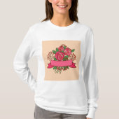 Elegant Pink Rose Floral Bouquet Tシャツ (正面)