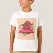 Elegant Pink Rose Floral Bouquet Tシャツ (正面)