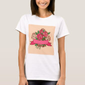 Elegant Pink Rose Floral Bouquet Tシャツ (正面)
