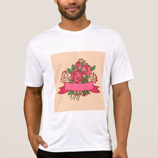Elegant Pink Rose Floral Bouquet Tシャツ (正面)