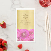 Elegant Pink Rose Floral Gold Bat Mitzvah (インサイチュ)
