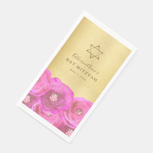 Elegant Pink Rose Floral Gold Bat Mitzvah (コーナー)