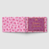 Elegant Pink Rose Gold Floral Quinceanera ゲストブック (全面)