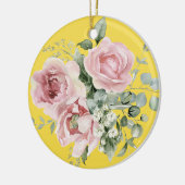 Elegant Pink Rose Memorial セラミックオーナメント (左)