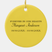 Elegant Pink Rose Memorial セラミックオーナメント (裏面)