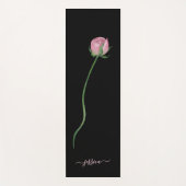 Elegant Pink Rose on Black ヨガマット (正面)