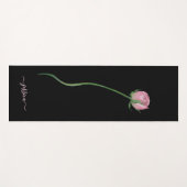 Elegant Pink Rose on Black ヨガマット (正面(横))