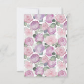 Elegant Pink Rose RSVP Wedding Card (裏面)